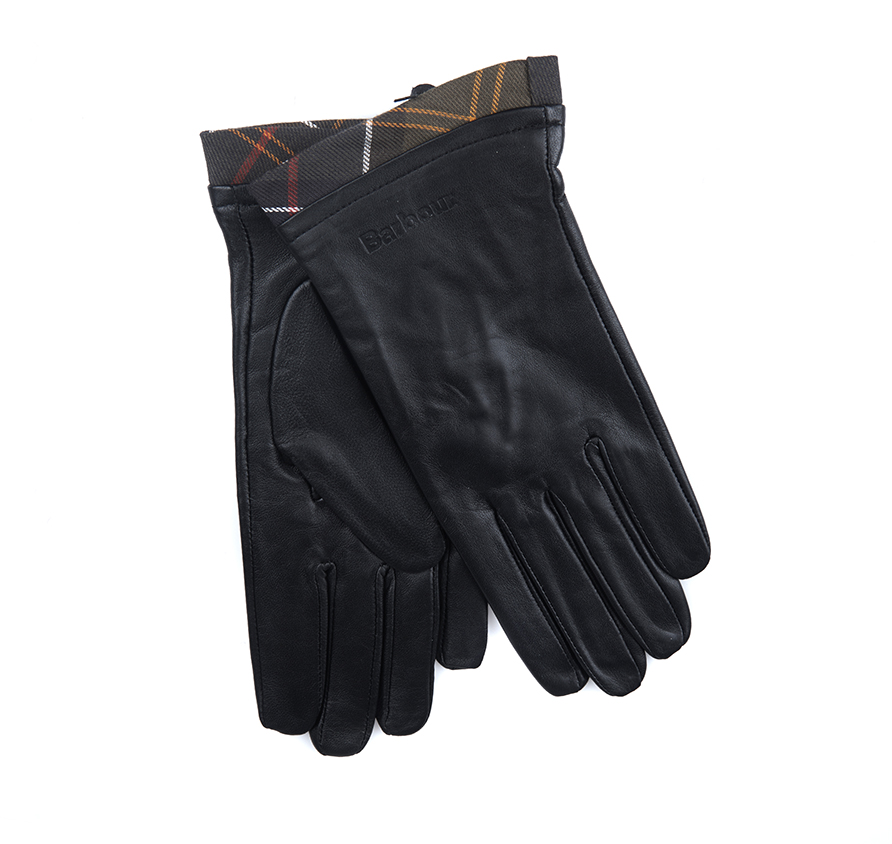 Tartan Trimmed Leather Gloves image number 0