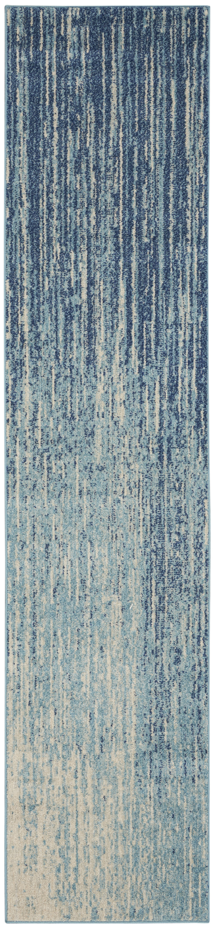 Nourison Passion 2'2" x 10' Navy Light Blue Modern Indoor Rug