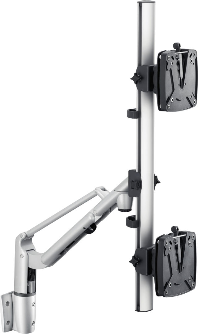 LiftTEC® I Dual TSS displays 2 monitors on a Novus TSS column for comfortable side-by-side viewing