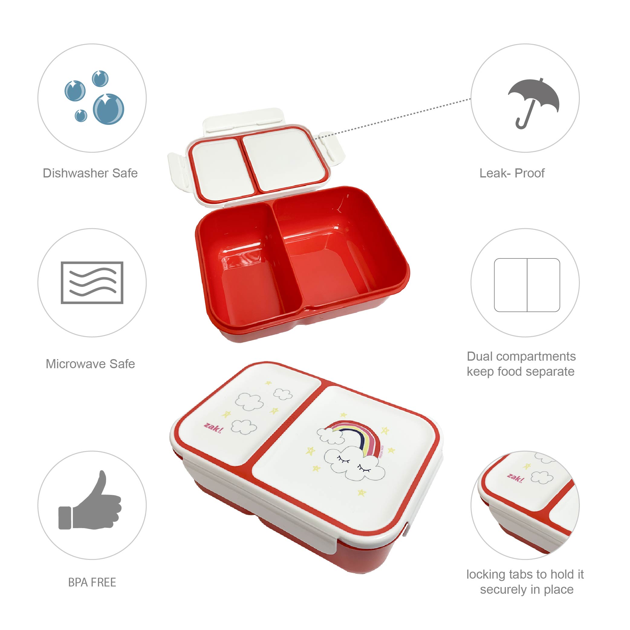 Happy Things Dual-compartment Reusable Bento Box, Clouds slideshow image 5 Happy Things Dual-compartment Reusable Bento Box, Clouds slideshow image 5