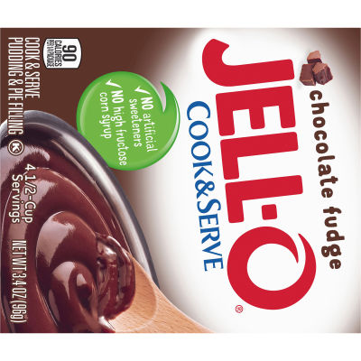 Jell-O Cook & Serve Chocolate Fudge Pudding & Pie Filling, 3.4 oz Box