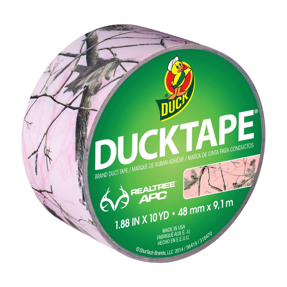 Realtree® Camo Duck Tape® Brand Duct Tape - Pink, 1.88 in. x 10 yd. Image