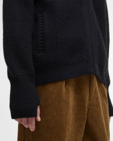Garthman Knitted Zip-Up Jumper Black