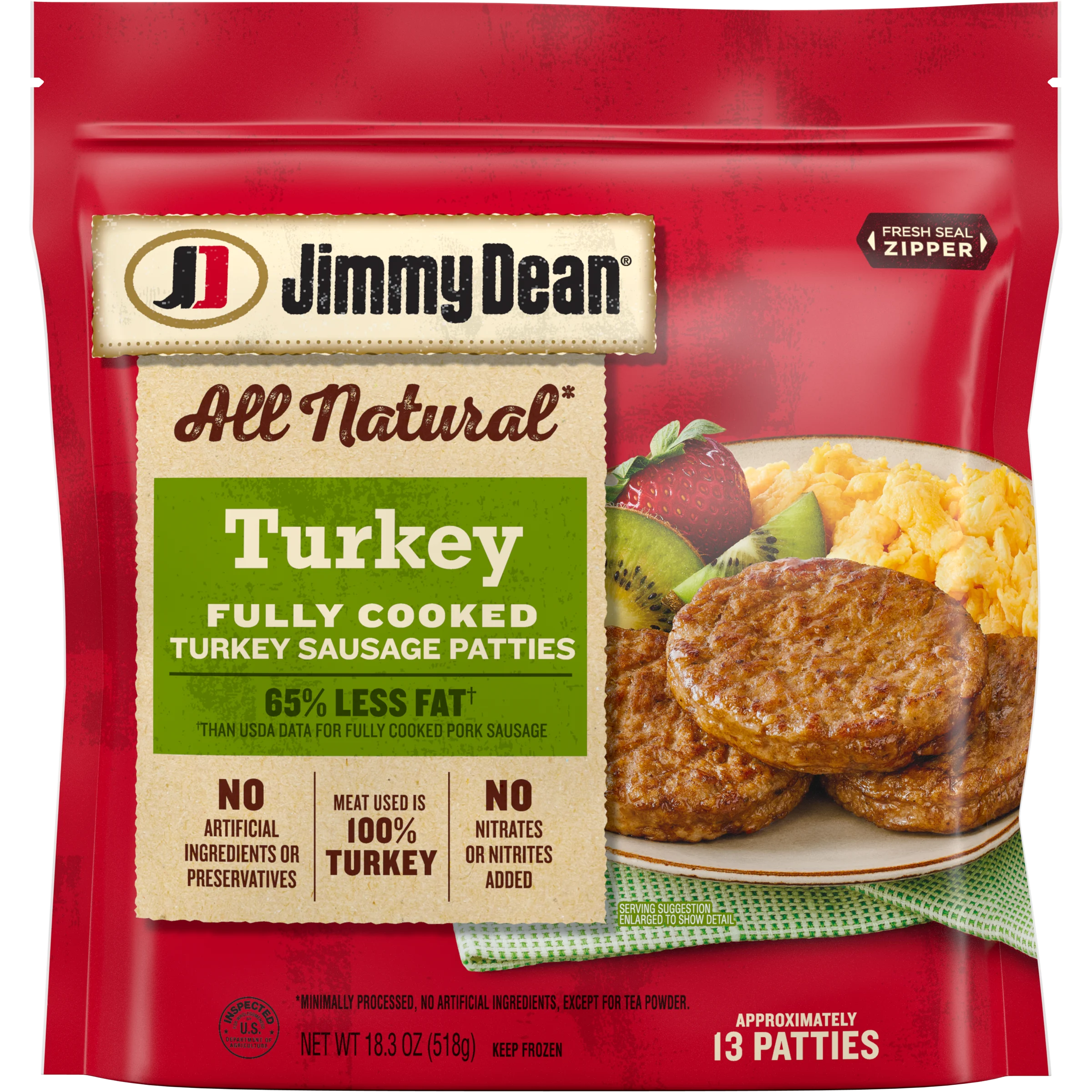 All Natural* Fully Cooked Turkey Sausage Patties