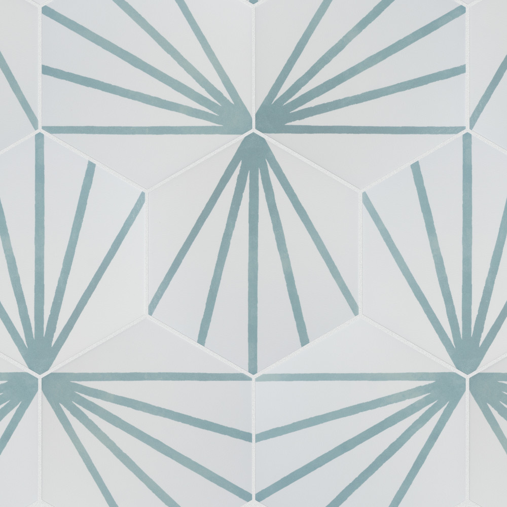 Sample – Horizon Dawn Hex Aguamarina Porcelain Floor and Wall Tile