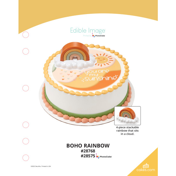 Boho Rainbow The Magic of Cakes® PhotoCake® Enhanced Round Background Page