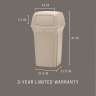 RUB843088BG, Rubbermaid Commercial,  Ranger Container with 2 Doors, 35 gal, Plastic, Beige