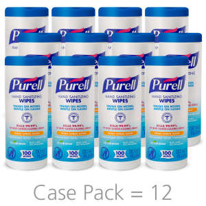 Gojo, PURELL, Hand Sanitizing Wipes, 100 Wipes/Container