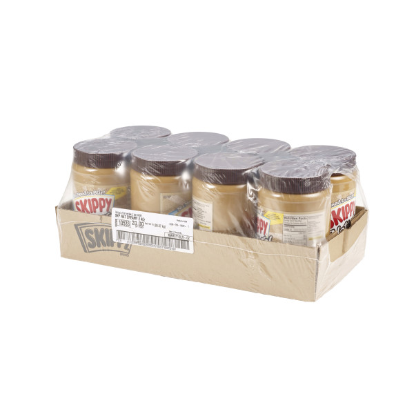 SKIPPY(r) Natural Creamy Peanut Butter Spread, 8/40 oz . C1RA - Front Right Closed Case (Hi Res)