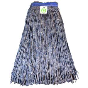Hillyard, Blend Cut-End Wet Mop Head with 1.25" Headband, 32 oz, Blue