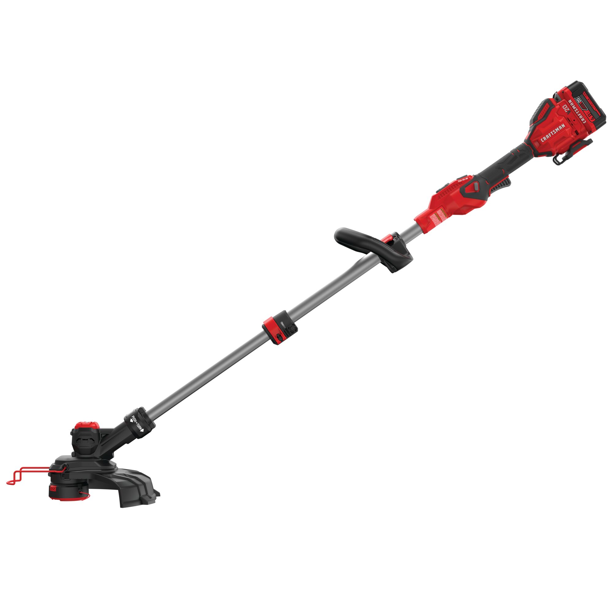 20 volt weedwacker 13 inch cordless string trimmer and edger with push button feed kit.