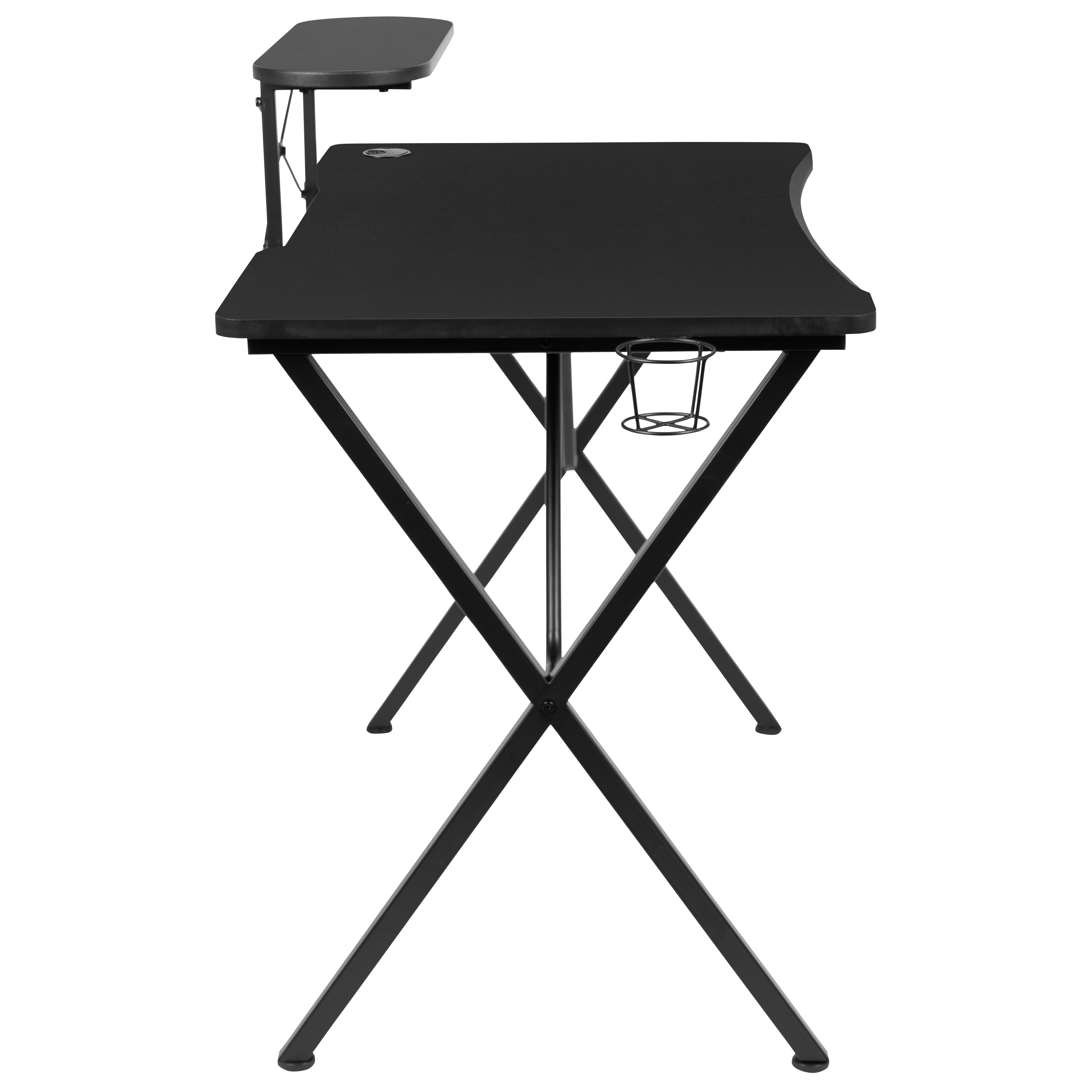 Portavasos de escritorio para juegos negro/blanco, gancho para auriculares, soporte para monitor - Imagen 18 de 24