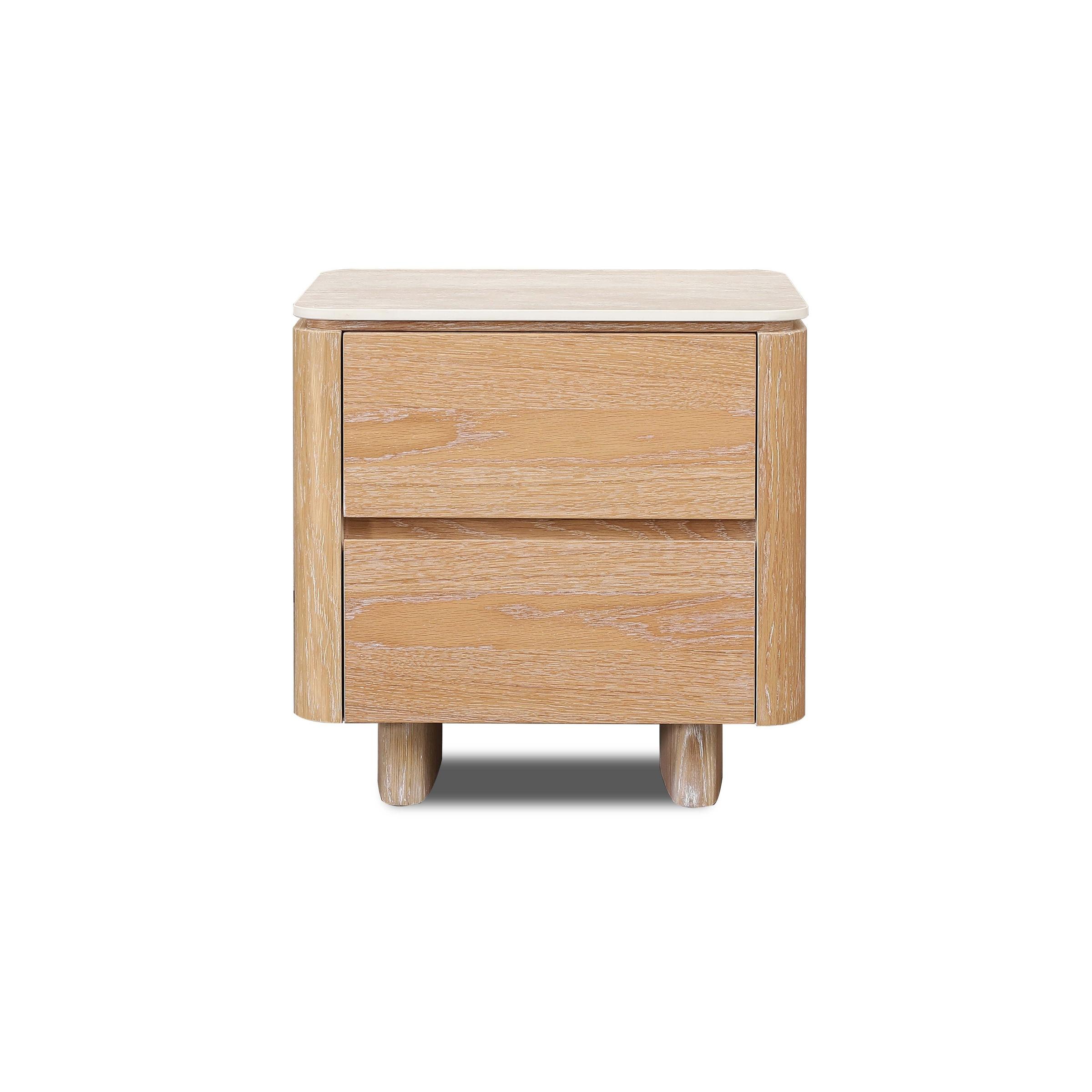 Product image of the  Azure Bedside Table (2 Drawer), Natural from Forty Winks