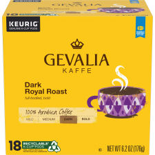 Gevalia Dark Royal Roast Dark 100% Arabica Coffee K-Cup Pods, 18 ct Box