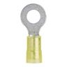 Pan-Term® PN10-14R-L Ring Terminal, Yellow, Nylon, 10-12 AWG, 1/4" Stud, PK50