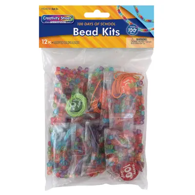 Creativity Street  100 Days of School, Bead Kit,  Assorted Sizes, 12 Pieces