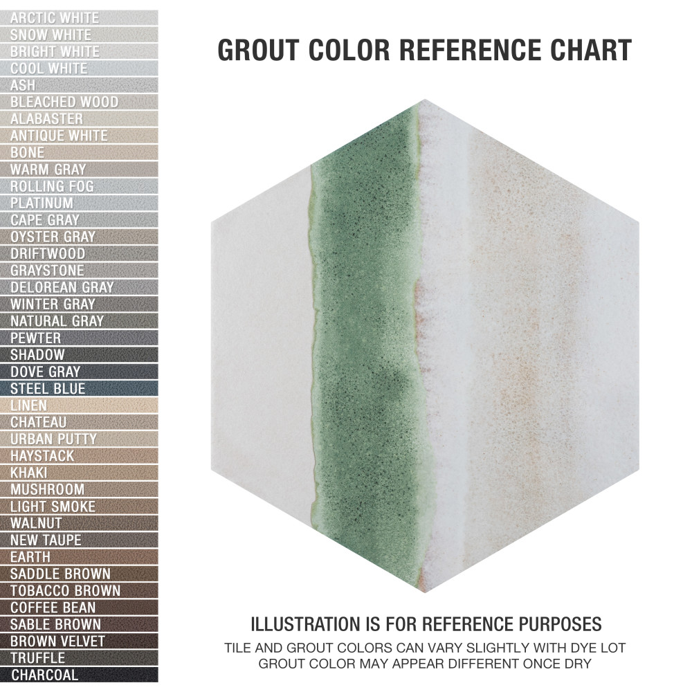 Matter Hex Canvas Bone Green 7-7/8 in. x 9 in. Porcelain Floor and Wall Tile