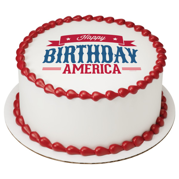 Celebrate America Happy Birthday PhotoCake® Edible Image®