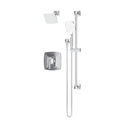 Oak Shower and Hand Shower Trim Kit with VersaFlex Integral Diverter for Test Cap Valve