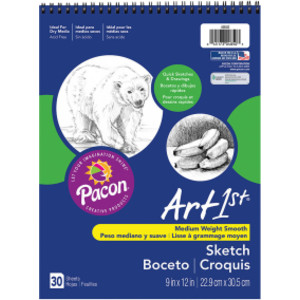 Sketch Book, Standard Weight, 9" x 12", 30 Sheets