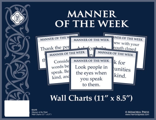 Memoria Press Manner of the Week Wall Charts (11" x 8.5")