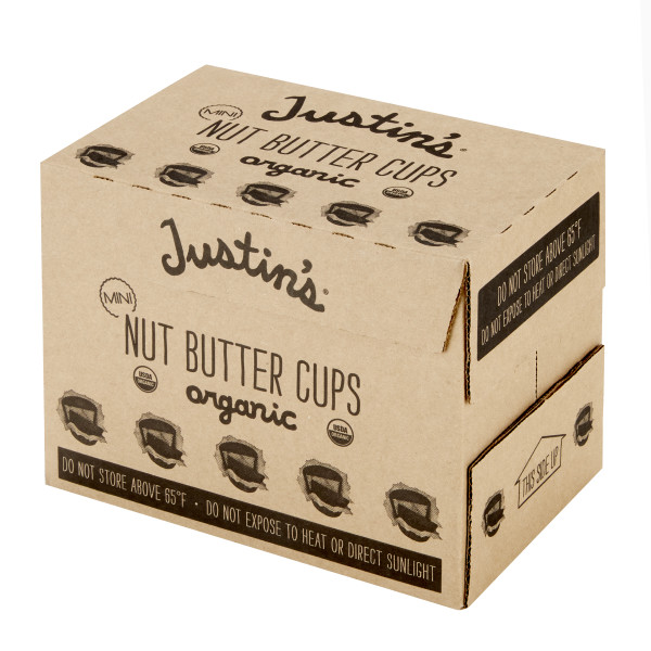 JUSTIN'S (r) Milk Chocolate Peanut Butter Mini Cup . C1RA - Front Right Closed Case (Hi Res)