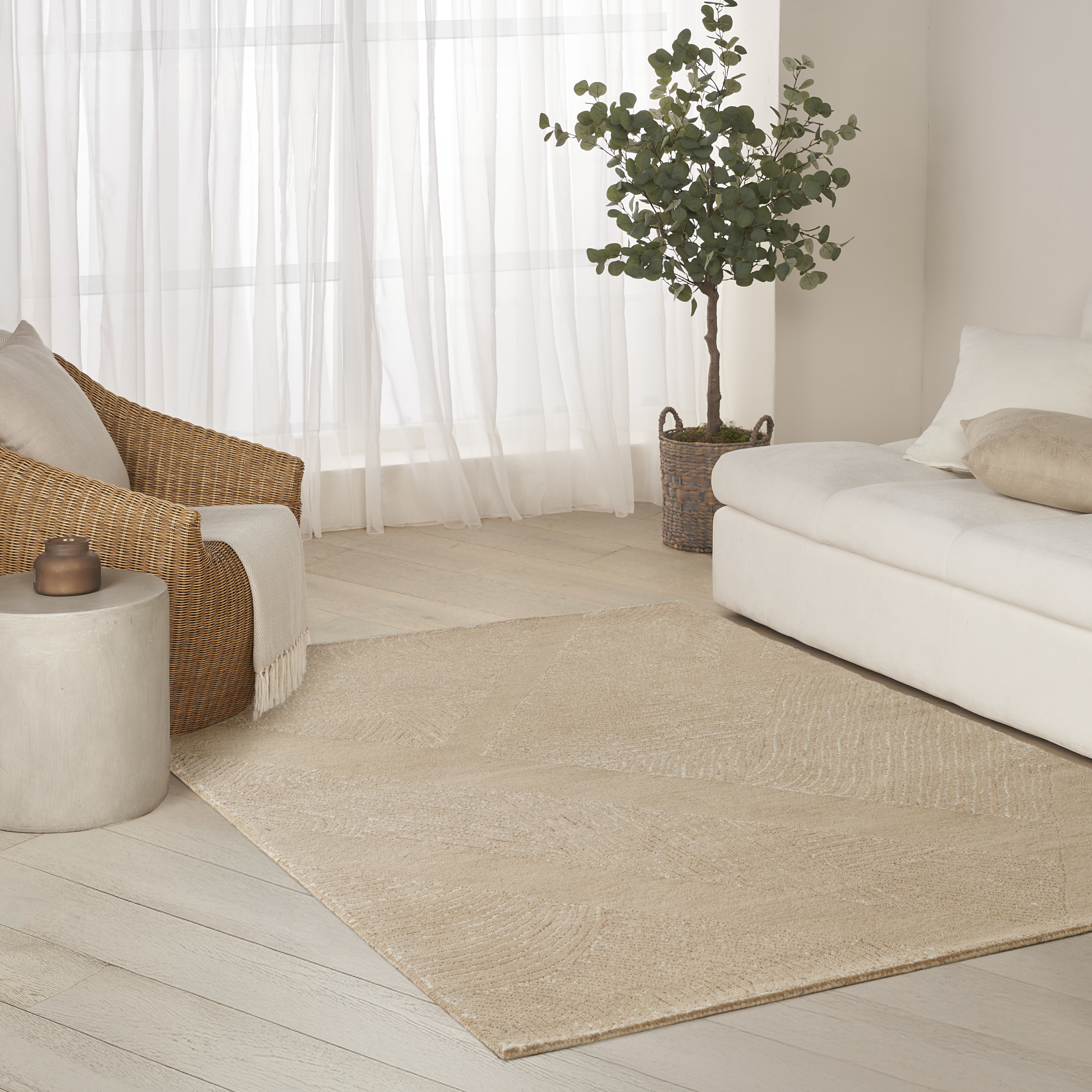 DKNY Pure Patterns 5'3" x 7'3" Camel Modern Indoor Rug