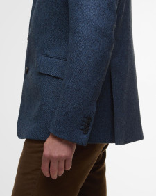 Blazer con motivo a spina di pesce Firth Moons Navy