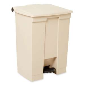 Rubbermaid Commercial, Legacy, 18 gal, Plastic, Beige, Rectangle, Receptacle