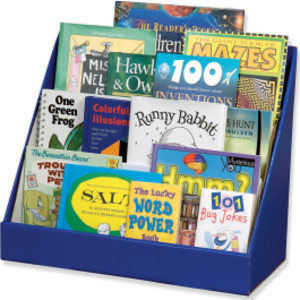 Book Shelf, 3-Tiered, Blue, 17"H x 20"W x 10"D