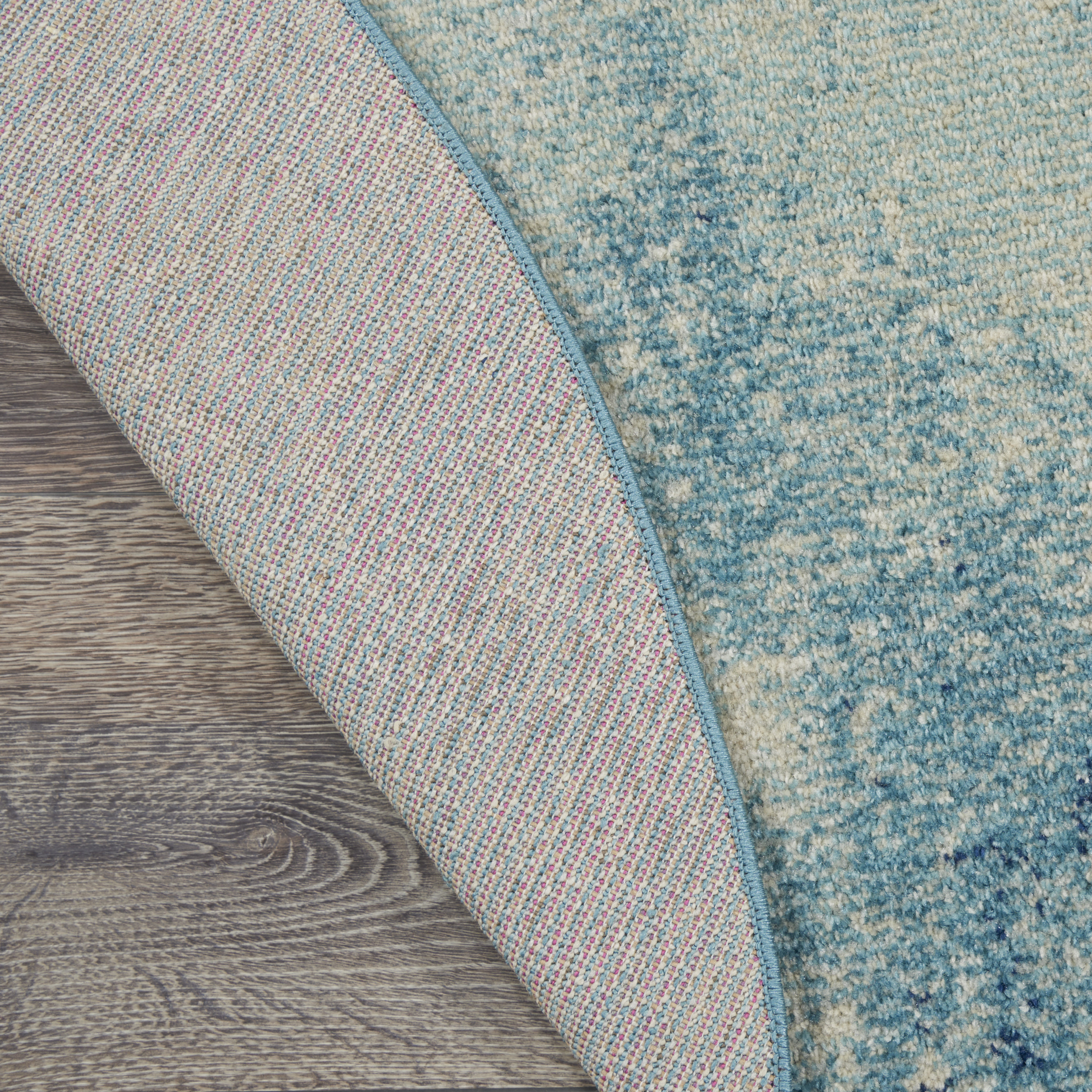 Nourison Passion 8' x Round Navy Light Blue Modern Indoor Rug