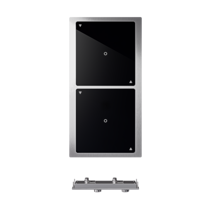 208- to 240-volt 2,900-watt two-hob drop-in induction range with programs
