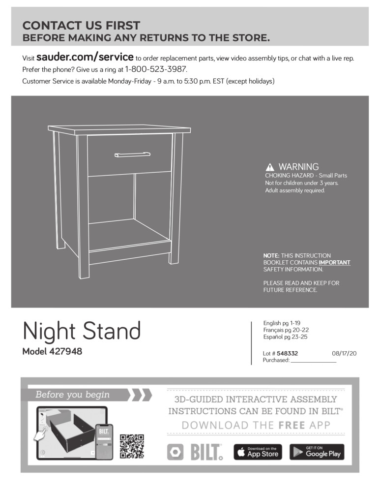 Mainstays Hillside Nightstand with Drawer, Dover Oak Finish
