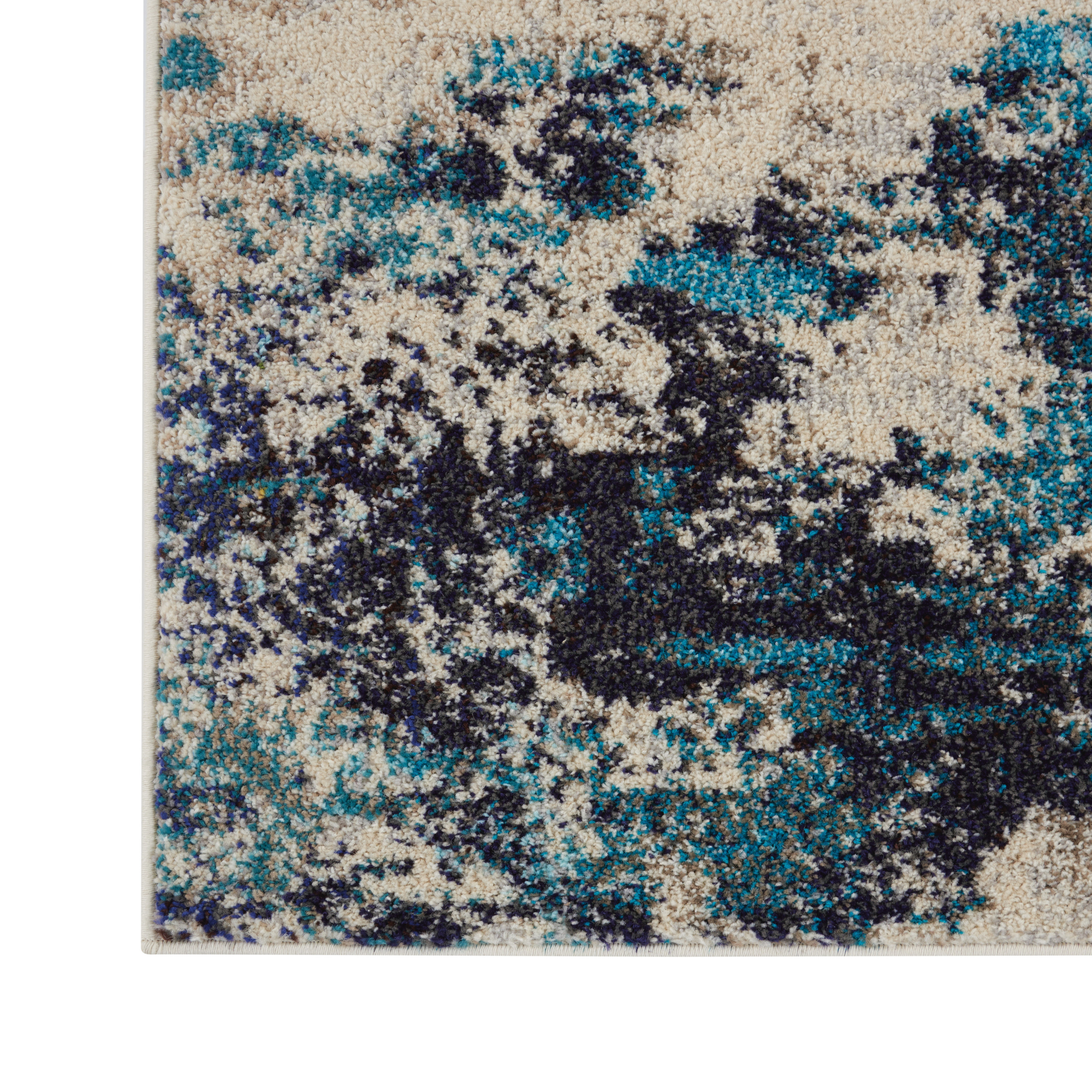 Nourison Celestial 5'3" x 7'3" Ivory Teal Blue Modern Indoor Rug