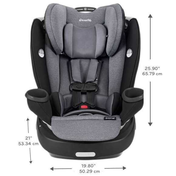 Revolve360 Rotational All-In-One, One-Time Install, 360-Degree Rotating Infant, Forward-Facing, Booster Modes 10-Year Convertible Car Seat Specifications