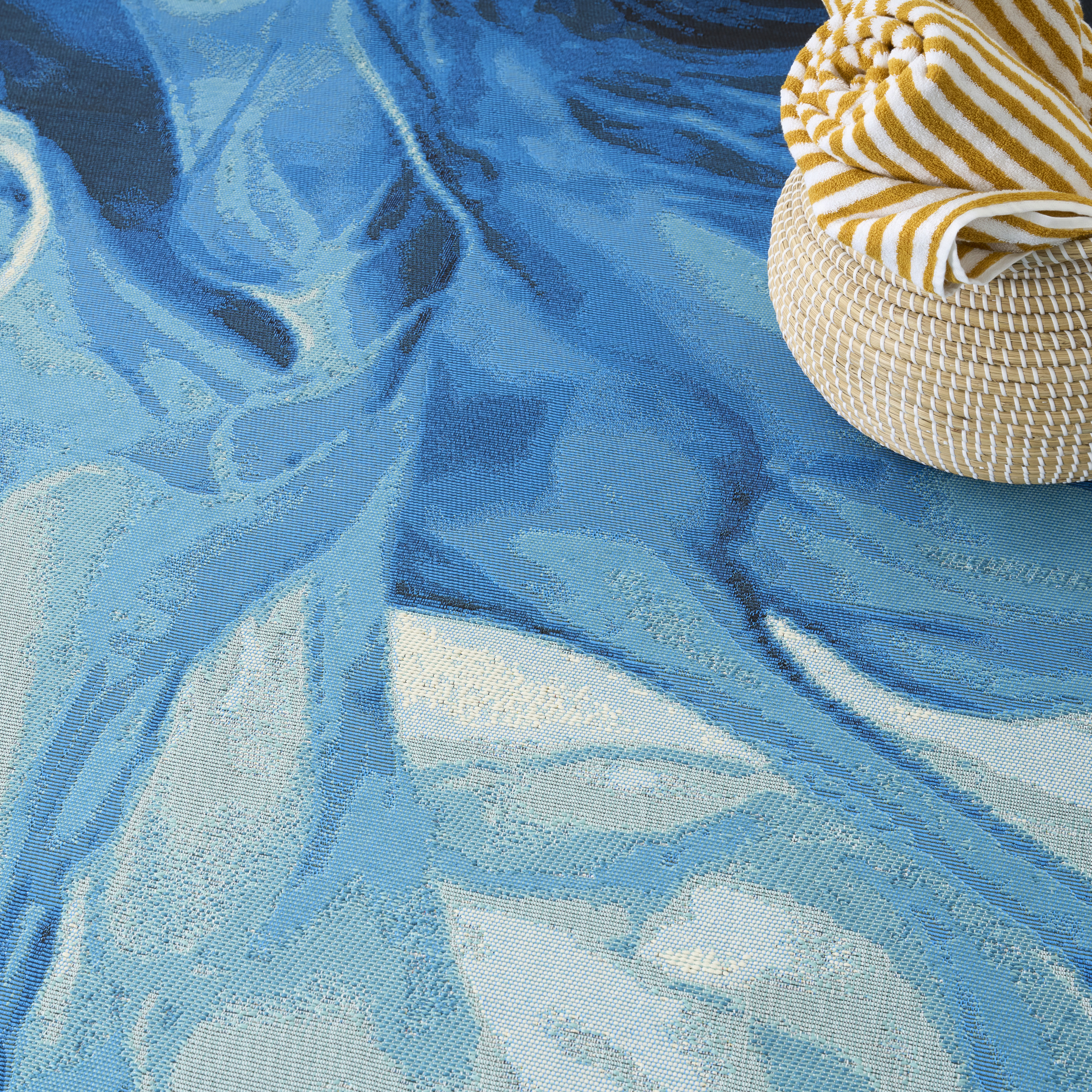Nourison Color Splash 7'10" x 9'10" Blue Ivory Modern Rug