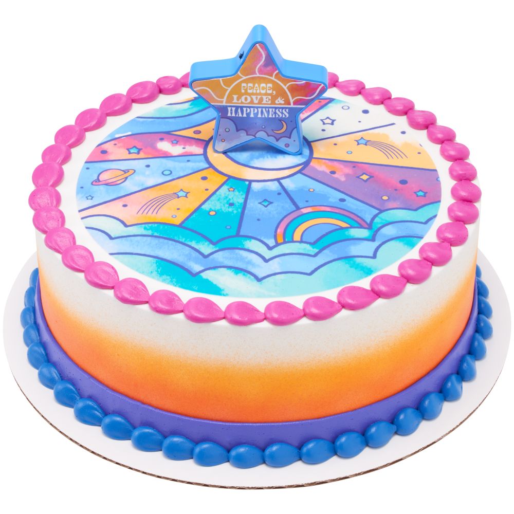 Image Cake Peace Love & Happiness