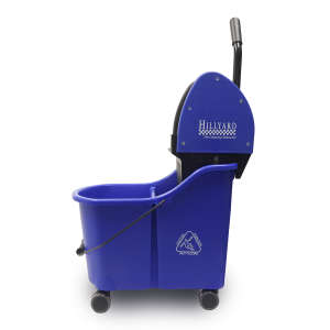 Hillyard, Dual-Cavity, 35qt, Mop Bucket w/ Downpress Wringer, Blue