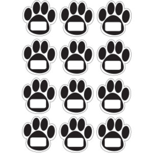 Die-Cut Magnetic Black Paw Prints, 12 Pieces