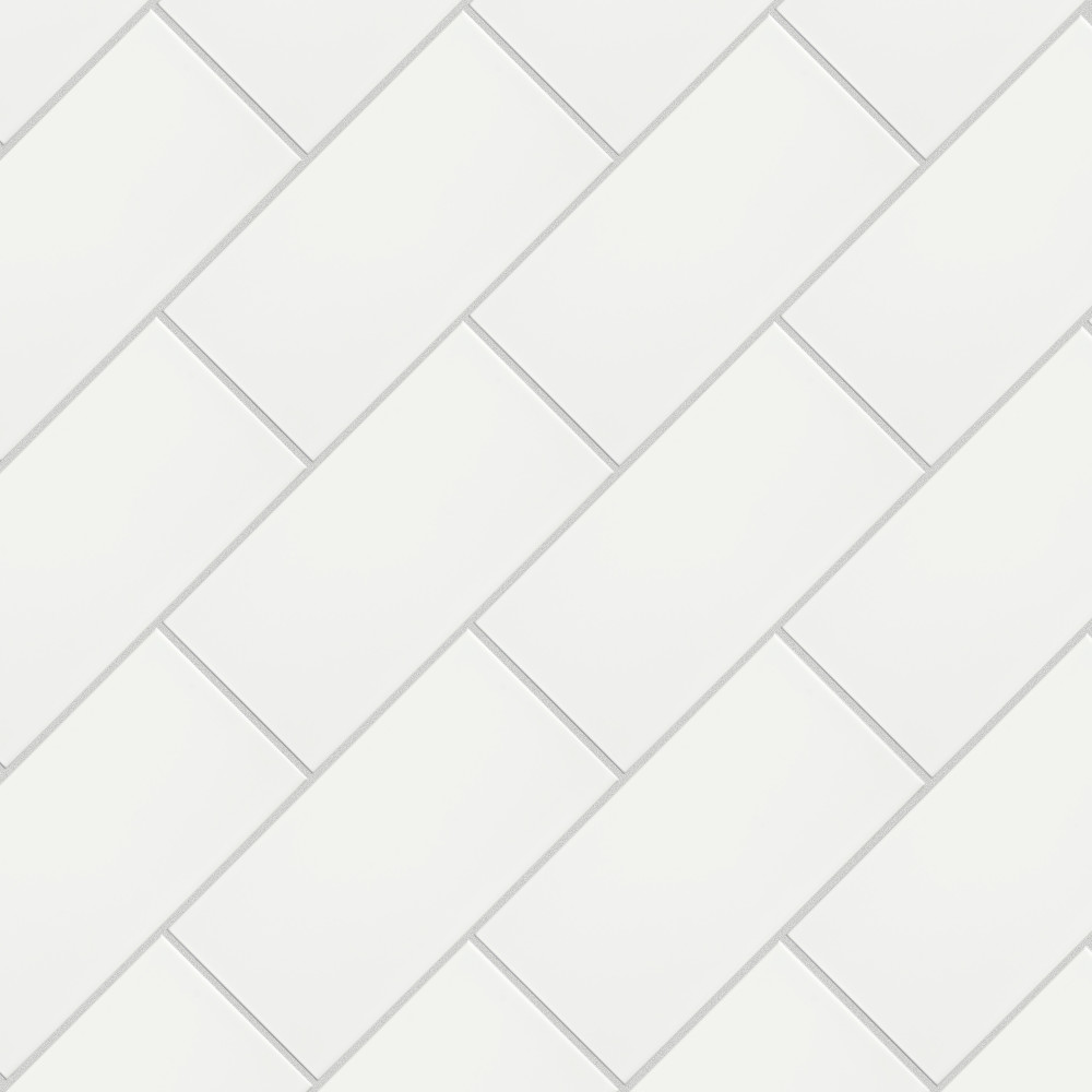 Projectos White 3.88x7.75 Rectangle Ceramic Floor and Wall Digital Pattern