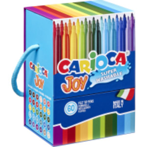 Joy Washable Hard Box Fine Tip Felt Tip Pens - 60 Pieces