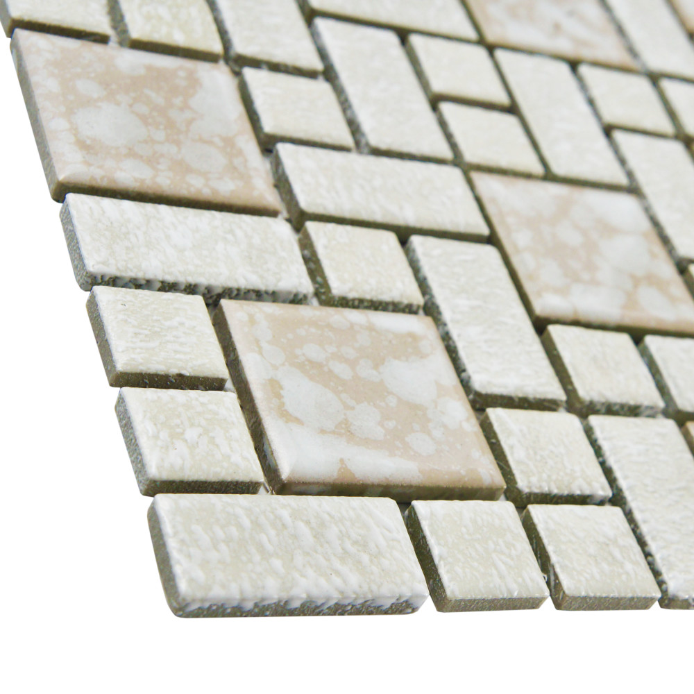University Bone 11-3/4 in. x 11-3/4 in. Porcelain Mosaic Tile