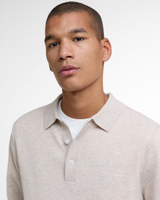 Hutherston Knitted Polo Shirt Mist Marl