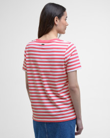 Ferryside Striped T-Shirt Pink Punch/Cloud