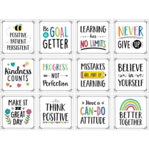 Positive Mindset 10" Designer Cut-Outs, Pack of 12