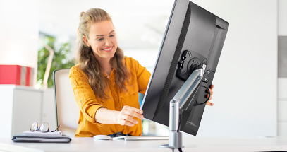 Easily rotate the monitor for portrait or landscape viewing.