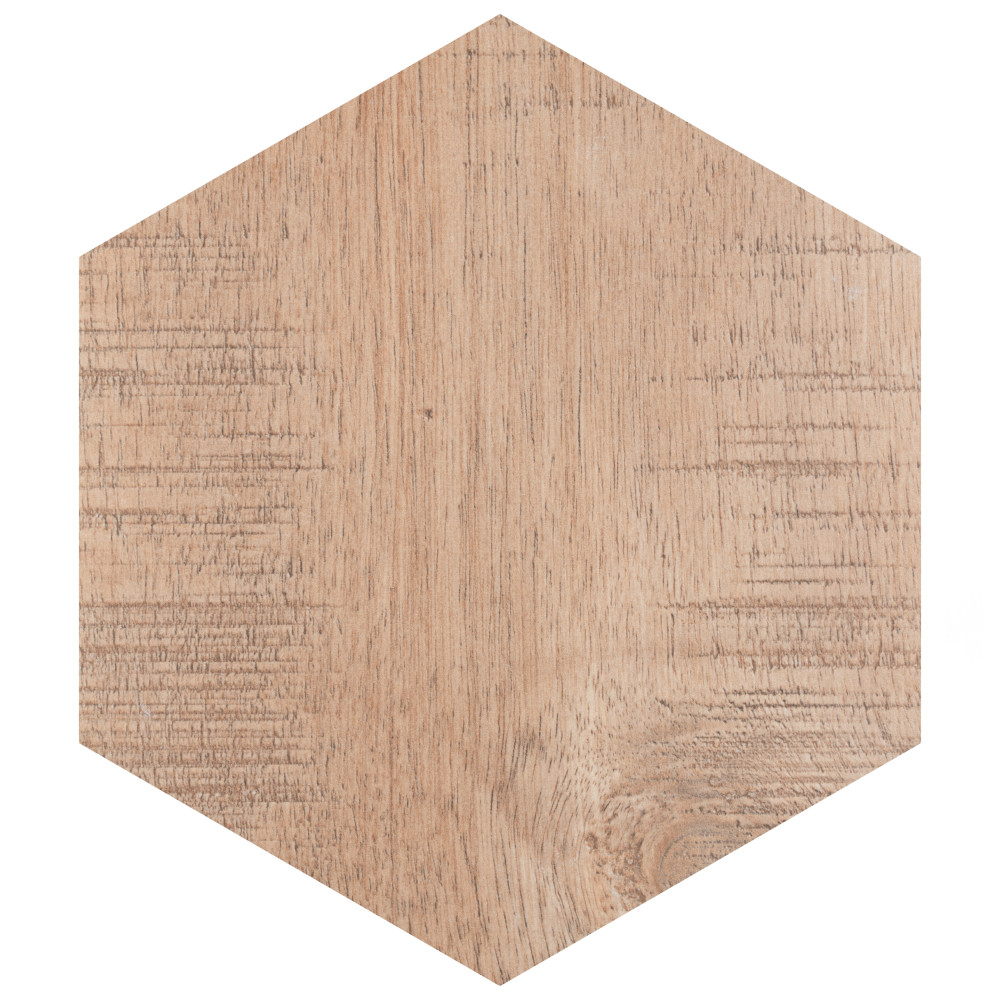 Sawnwood Hex Brown 8-5/8 in. x 9-7/8 in. Porcelain Floor and Wall Tile