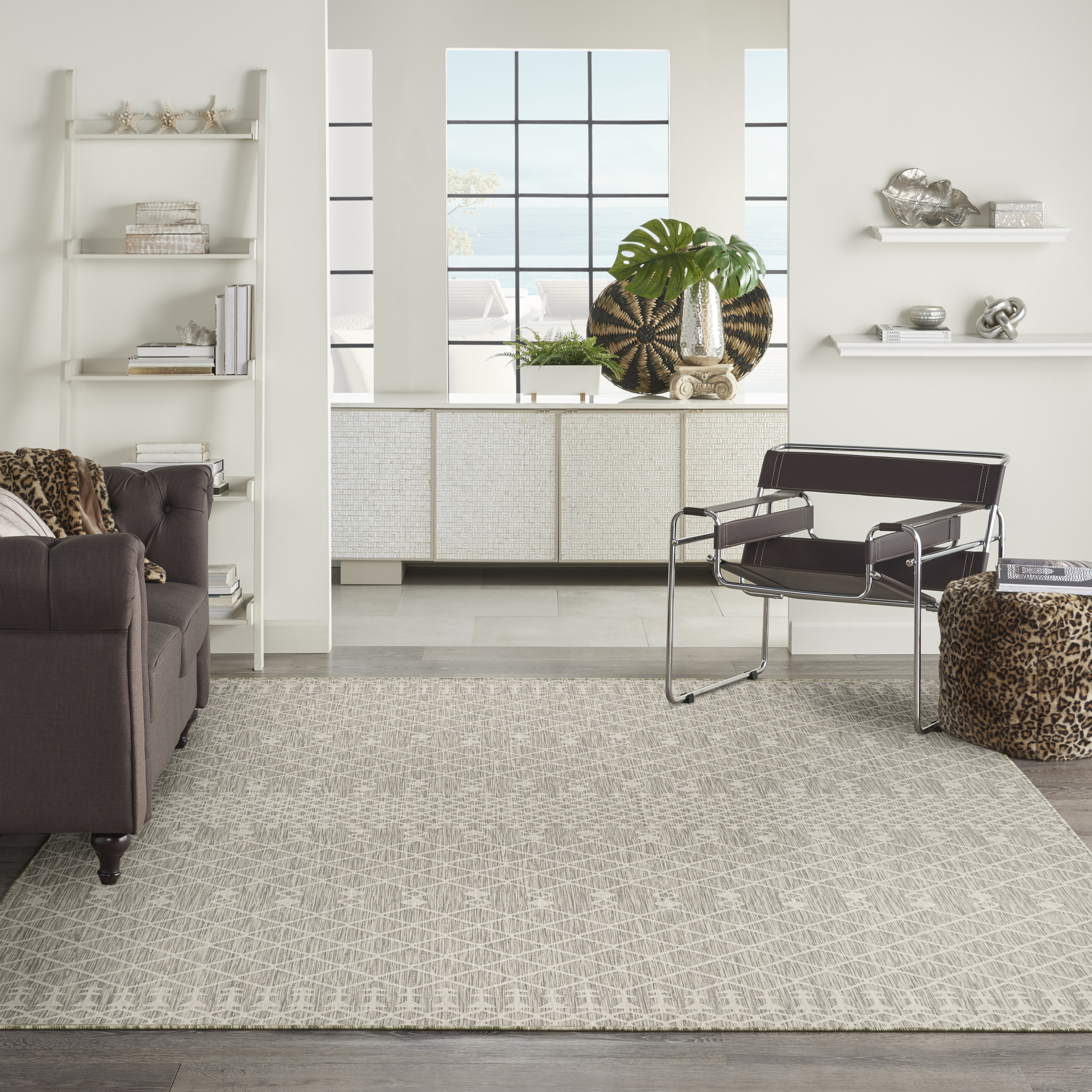 Nourison Positano 8' x 10' Light Grey Modern Rug