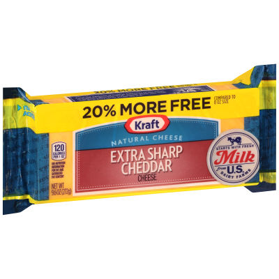 Kraft Extra Sharp Cheddar Natural Cheese Block 9.6 oz 