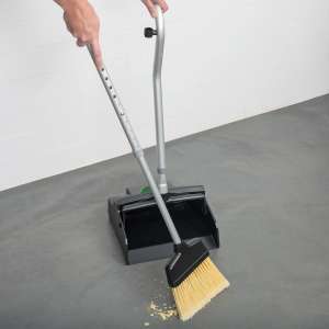 Unger, Ergo Telescopic, Black, 12", Dust Pan with Broom